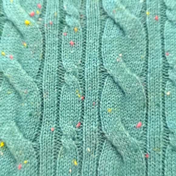 Talbots Plus Cable Knit Sweater Women Sz X Aqua Green Round Neck Long Sleeve-374 - Picture 6 of 9